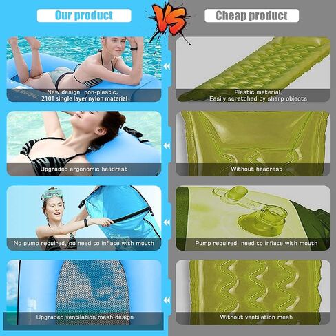 SEGOAL Pool Floats Inflatable Floating Lounger Chair Water Hammock Raft Swimming Ring Pool Float, Lightweight Single Layer Nylon Fabric No Pump Required, 3 Seconds Filling The Air in Saudi Arabia