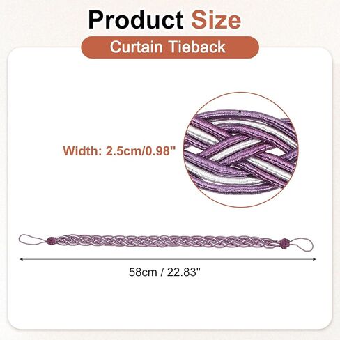 uxcell 2Pcs Curtain Tiebacks, 58cm/23 Braided Drapery Holdback Holder Decorative Rope Tie Back, Gold in Saudi Arabia