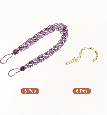uxcell 2Pcs Curtain Tiebacks, 58cm/23 Braided Drapery Holdback Holder Decorative Rope Tie Back, Gold in Saudi Arabia