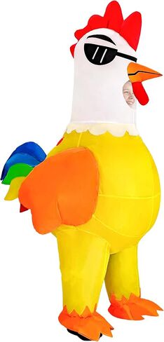 Inflatable Chicken Costume Adult, Blow up Chicken Costumes Funny Rooster Costumes for Men Women for Halloween Cosplay Party (Adult) in Kuwait