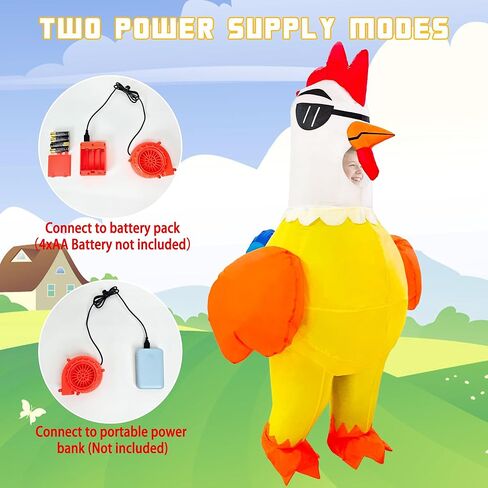 Inflatable Chicken Costume Adult, Blow up Chicken Costumes Funny Rooster Costumes for Men Women for Halloween Cosplay Party (Adult) in Kuwait
