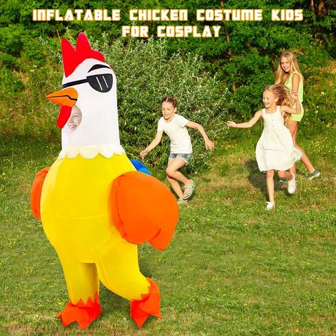 Inflatable Chicken Costume Adult, Blow up Chicken Costumes Funny Rooster Costumes for Men Women for Halloween Cosplay Party (Adult) in Kuwait