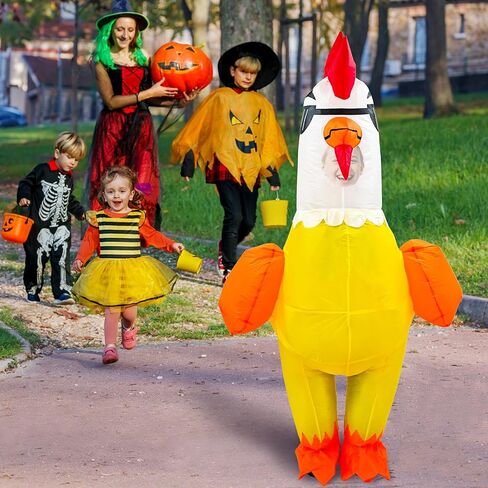 Inflatable Chicken Costume Adult, Blow up Chicken Costumes Funny Rooster Costumes for Men Women for Halloween Cosplay Party (Adult) in Kuwait