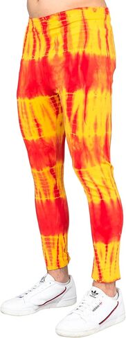 Hulkamania Red and Yellow Tie-Dye Wrestling Legging Tights Pants for Halloween and Cosplay in Saudi Arabia