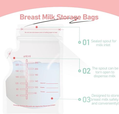 30PCS Breastmilk Storage Bag - Milk Bags for Breastmilk for Feeding,Breast Milk Storage Containers for Fridge,Bolsas para Leche Materna,Baby Essentials,Fast Freeze,Bpa-Free for Breastfeeding in Kuwait
