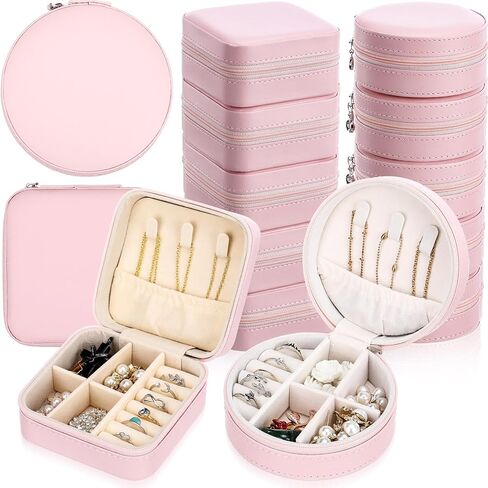 Batiyeer 12 PCS حالة سفر مجوهرات صغيرة تشمل 6 أجزاء من صناديق المجوهرات البيضاوية 6 أجزاء من المنظمات الصغيرة المجوهر in Saudi Arabia