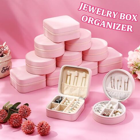 Batiyeer 12 PCS حالة سفر مجوهرات صغيرة تشمل 6 أجزاء من صناديق المجوهرات البيضاوية 6 أجزاء من المنظمات الصغيرة المجوهر in Saudi Arabia