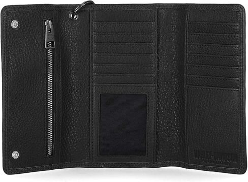 Harley-Davidson Men Men eagle Tri-Fold Trucker Chain RFID Wallet ، Black in Kuwait