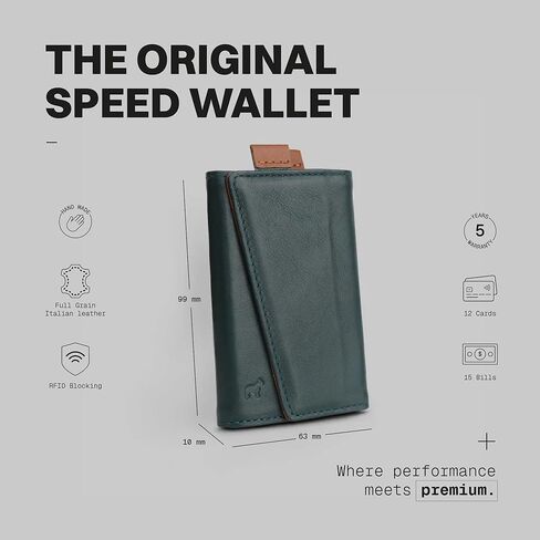 The Frenchie Co. Speed Wallet ، محفظة الجيب الأمامية المتطرفات RFID ، حامل بطاقة الوصول السريع للرجال والنساء ، مصنوعة من جلد إيطالي كامل الحبوب in Kuwait