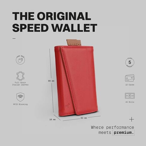 The Frenchie Co. Speed Wallet, Ultra Slim & Minimalist RFID Blocking Front Pocket Wallet, Quick Access Card Holder for Men & Women, Made of Full-Grain Italian Leather in Kuwait