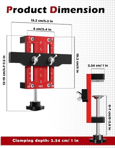Cabinet Door Mounting Jig, Door Installation Positioner for Third Hand, Cabinet Hinge Jig on 1x2s Panels, Cabinet Installation Tool for Upper & Bottom Cabinets, DIY & Professional Use in Kuwait
