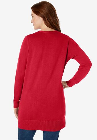 Woman Within Plus Size Perfect Longer-Length Cotton Cardigan in Saudi Arabia
