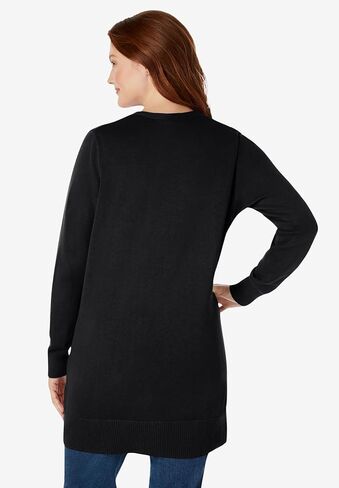 Woman Within Plus Size Perfect Longer-Length Cotton Cardigan in Kuwait