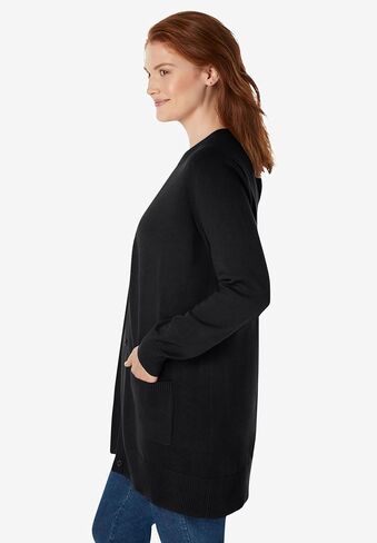 Woman Within Plus Size Perfect Longer-Length Cotton Cardigan in Kuwait