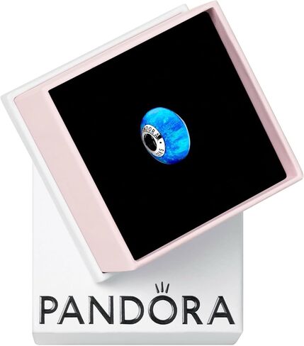 Pandora Opalescent Charm سوار Charm Moments الأساور - مجوهرات نسائية مذهلة - هدية للنساء - مصنوعة من الفضة الاسترليني والأوبال من صنع الإنسان - مع صندوق هدايا in Saudi Arabia