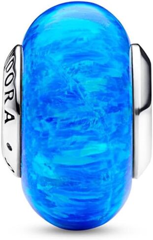 Pandora Opalescent Charm سوار Charm Moments الأساور - مجوهرات نسائية مذهلة - هدية للنساء - مصنوعة من الفضة الاسترليني والأوبال من صنع الإنسان - مع صندوق هدايا in Saudi Arabia