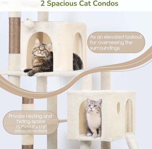 F70 Pro Heavy Duty Cat Tree, 70 inch Sturdy Cat Tree for Indoor Cats Extra Large Cat Tower with Scratching Post, Hammock, Cat Condo for Adult Cats Kittens, Dark Grey in Kuwait