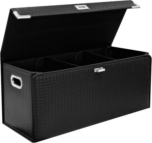 منظم جذع لسيارات الدفع الرباعي ، منظم جذع السيارات مع غطاء ، أساسيات السيارات الجديدة ، متعددة الوظائف ، قابلة للطي لتخزين جذع البضائع ذات اللون الأسود-XL in Kuwait