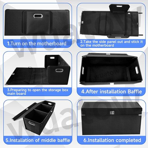 منظم جذع لسيارات الدفع الرباعي ، منظم جذع السيارات مع غطاء ، أساسيات السيارات الجديدة ، متعددة الوظائف ، قابلة للطي لتخزين جذع البضائع ذات اللون الأسود-XL in Kuwait