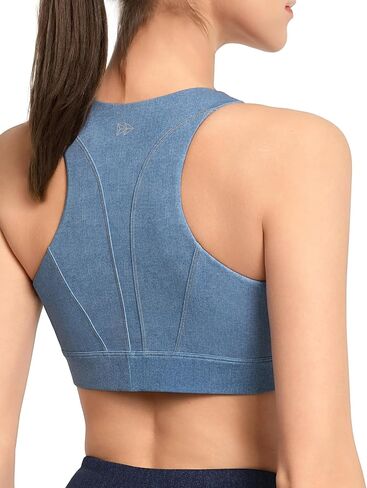 Yvette Zip Front Sports Bras for Women High Impact Racerback Sports Bra Full Support No Bounce for Large Breasts in Kuwait