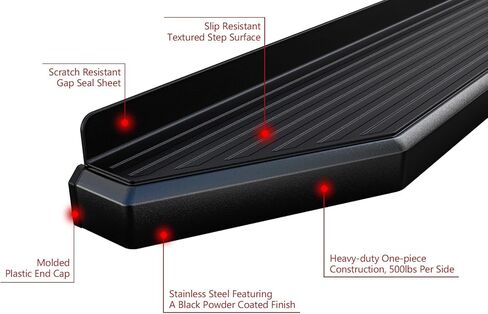 APS 6-inch (Black Stainless Steel Flat Style) Running Boards Nerf Bars Side Steps Compatible with Ford F150 2015-2025 Regular Cab & F-250 F-350 Super Duty 2017-2025 in Saudi Arabia