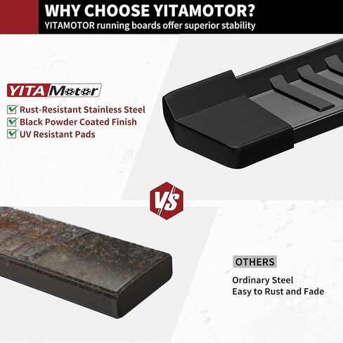 yitamotor 6 بوصات تشغيل لوحات متوافقة مع 2024-2025 تويوتا تاكوما الكابينة ، الجانبية السوداء خطوات قضبان بار in Kuwait