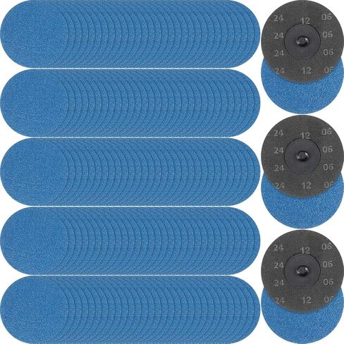 150 Pcs 3 Inch Sanding Discs Quick Change Zirconia Roll Lock Sanding Disc Assorted Grits 36 60 80 for Die Grinder Surface Strip Grind Polish Finish Burr Rust Paint Removal in Saudi Arabia