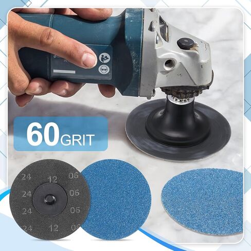 150 Pcs 3 Inch Sanding Discs Quick Change Zirconia Roll Lock Sanding Disc Assorted Grits 36 60 80 for Die Grinder Surface Strip Grind Polish Finish Burr Rust Paint Removal in Saudi Arabia