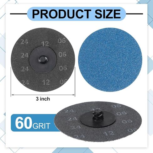 150 Pcs 3 Inch Sanding Discs Quick Change Zirconia Roll Lock Sanding Disc Assorted Grits 36 60 80 for Die Grinder Surface Strip Grind Polish Finish Burr Rust Paint Removal in Saudi Arabia
