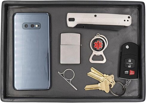 مقطع وحمل يدويًا من السيليكون EDC Dump Tray ، Talay Carry Valet Tray ، U.S.A. Made ، منظم المجوهرات (أسود/أبيض) in Kuwait