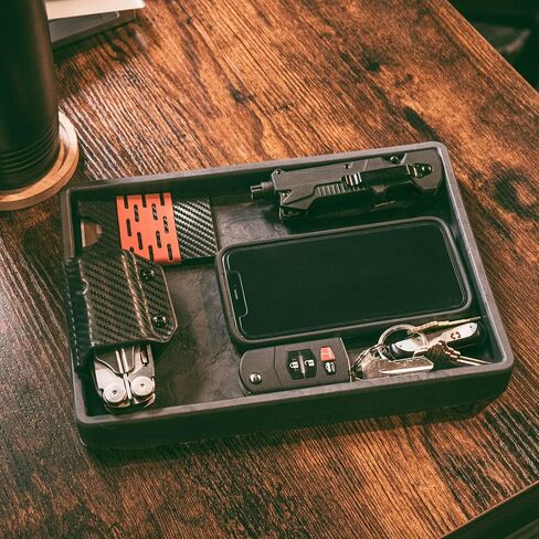 مقطع وحمل يدويًا من السيليكون EDC Dump Tray ، Talay Carry Valet Tray ، U.S.A. Made ، منظم المجوهرات (أسود/أبيض) in Kuwait