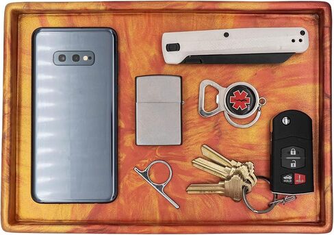 مقطع وحمل يدويًا من السيليكون EDC Dump Tray ، Talay Carry Valet Tray ، U.S.A. Made ، منظم المجوهرات (أسود/أبيض) in Kuwait