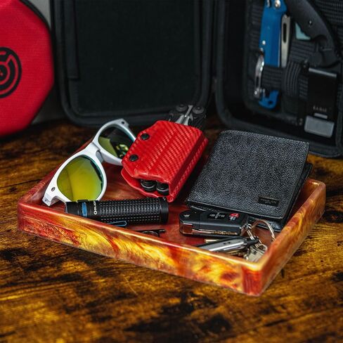 مقطع وحمل يدويًا من السيليكون EDC Dump Tray ، Talay Carry Valet Tray ، U.S.A. Made ، منظم المجوهرات (أسود/أبيض) in Kuwait