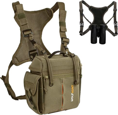 Binoculars Harness Chest Pack Magnetic with Detachable Rangefinder Pouch | 3-in-1 Use Mode, Magnetic Opening and Closure, Breathable Harness, Harness Can Use Alone, Adjustable Fit Any Body Size in Saudi Arabia
