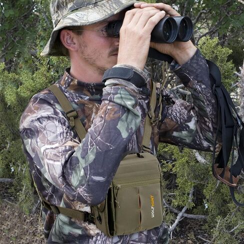 Binoculars Harness Chest Pack Magnetic with Detachable Rangefinder Pouch | 3-in-1 Use Mode, Magnetic Opening and Closure, Breathable Harness, Harness Can Use Alone, Adjustable Fit Any Body Size in Saudi Arabia