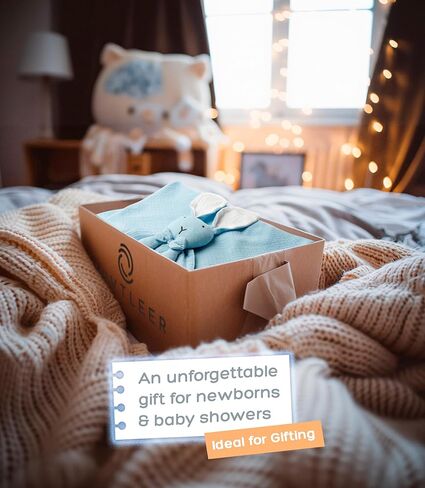 بطانية أمان الأطفال مع حيوان أرنب محشوة للبنين الفتيات الجديد - 24 × 24 بوصة - Loveys للرضيع ضروريات الأطفال (الأزرق الأرنب) in Kuwait