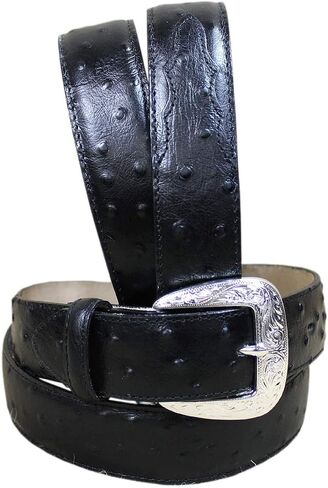 Tony Lama Men's Black Ostrich Dress Belt Black 42 in Saudi Arabia