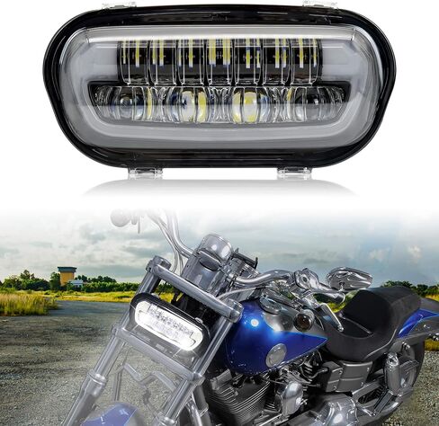 LED Headlight Kit for Fat Bob 2008-2019, LED Head Light Headlamp Front Light with Mounting Bracket DRL High Low Bean for Harley Davidson Fat Bob 2008-2019 Accessories in Saudi Arabia