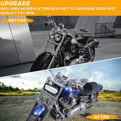 LED Headlight Kit for Fat Bob 2008-2019, LED Head Light Headlamp Front Light with Mounting Bracket DRL High Low Bean for Harley Davidson Fat Bob 2008-2019 Accessories in Saudi Arabia