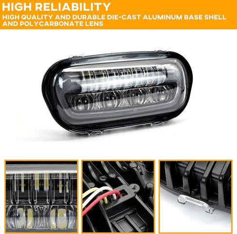 LED Headlight Kit for Fat Bob 2008-2019, LED Head Light Headlamp Front Light with Mounting Bracket DRL High Low Bean for Harley Davidson Fat Bob 2008-2019 Accessories in Saudi Arabia