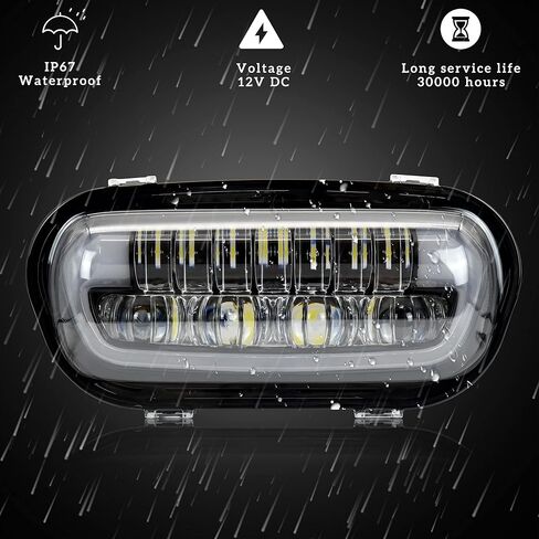 LED Headlight Kit for Fat Bob 2008-2019, LED Head Light Headlamp Front Light with Mounting Bracket DRL High Low Bean for Harley Davidson Fat Bob 2008-2019 Accessories in Saudi Arabia