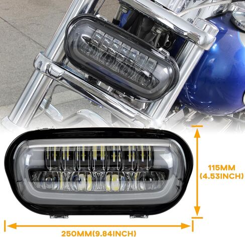 LED Headlight Kit for Fat Bob 2008-2019, LED Head Light Headlamp Front Light with Mounting Bracket DRL High Low Bean for Harley Davidson Fat Bob 2008-2019 Accessories in Saudi Arabia