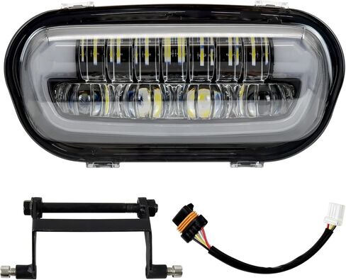 LED Headlight Kit for Fat Bob 2008-2019, LED Head Light Headlamp Front Light with Mounting Bracket DRL High Low Bean for Harley Davidson Fat Bob 2008-2019 Accessories in Saudi Arabia