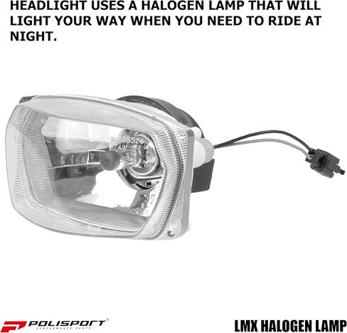 مصباح Polisport LMX Halogen للدراجات النارية - رفيق ركوب ليلي متفوقة مع مصباح هالوجين مشرق (أبيض) in Kuwait
