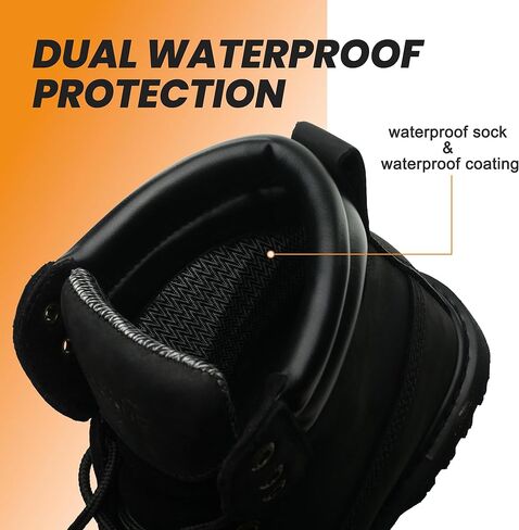 أحذية العمل للرجال مقاوم للماء ناعمة أخمص القدمين أحذية البناء 11 ، الدعم العالي الدعم من أعطال أحذية العمل أحذية الأعمال المدرجة للرجال والنساء XL in Kuwait