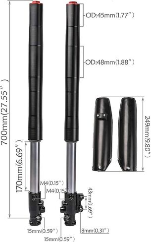 27.6" 700mm 45/48mm Complete Front Forks Shock Suspension Black Forks for 70cc 90cc 110cc 125c 140cc 150cc 160cc 200cc Trail Pit Dirt Bike Apollo Taotao SSR Coolster in Saudi Arabia
