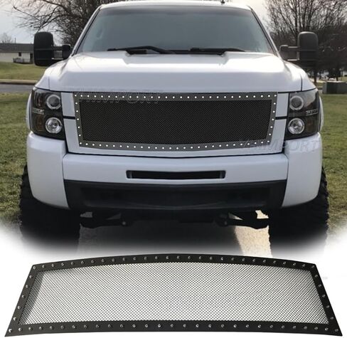الشبكة السوداء العلوية المتوافقة مع 2007-2010 Chevy Silverado 2500 3500 Mesh Stud Studs Mesh Studs in Kuwait