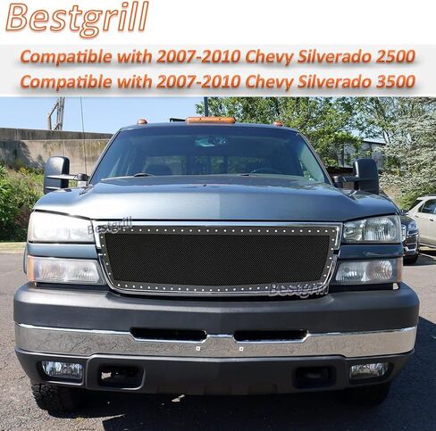 الشبكة السوداء العلوية المتوافقة مع 2007-2010 Chevy Silverado 2500 3500 Mesh Stud Studs Mesh Studs in Kuwait