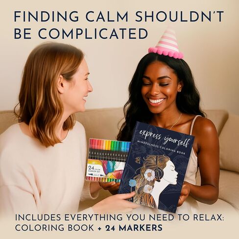 RYVE Adult Coloring Book Set for Adults Relaxation - Sassy & Funny Self Care Gifts for Women, Motivational Swear Word Coloring Book, Anxiety Relief, Cancer Care Gifts, Chemo Care Package for Women in Kuwait