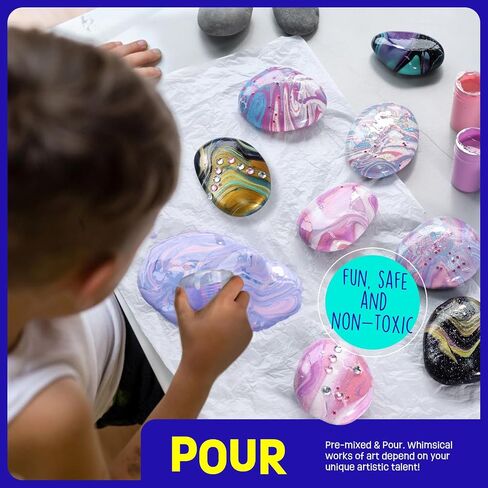 مجموعة فن صب الطلاء يونيكورنز - حرفة يدوية للأطفال من سن 6 إلى 12 عامًا، مجموعة الفنون والحرف اليدوية للفتيات والفتيان، ألعاب البنات والأولاد هدية عيد الميلاد للأعمار 4 5 6 7 8 9 10 11 12+ in Kuwait